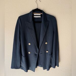 Harris Wharf London Wool Blazer Blue Double Breasted Size M